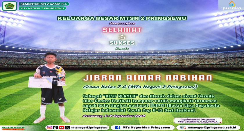 Siswa MTsN 2 Pringsewu Meraih Gelar Best Player pada BLIPSI