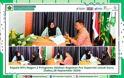 Kepala MTs Negeri 2 Pringsewu Adakan Kegiatan Pra-Supervisi Kepada Guru Madrasah